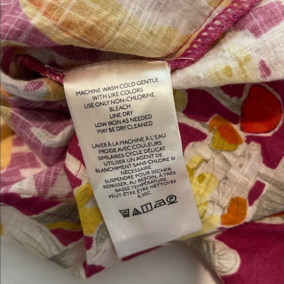 Anthropologie | Maeve Pink Orange Mushroom Print Button Shirt Blouse Top 2X - Picture 8 of 10